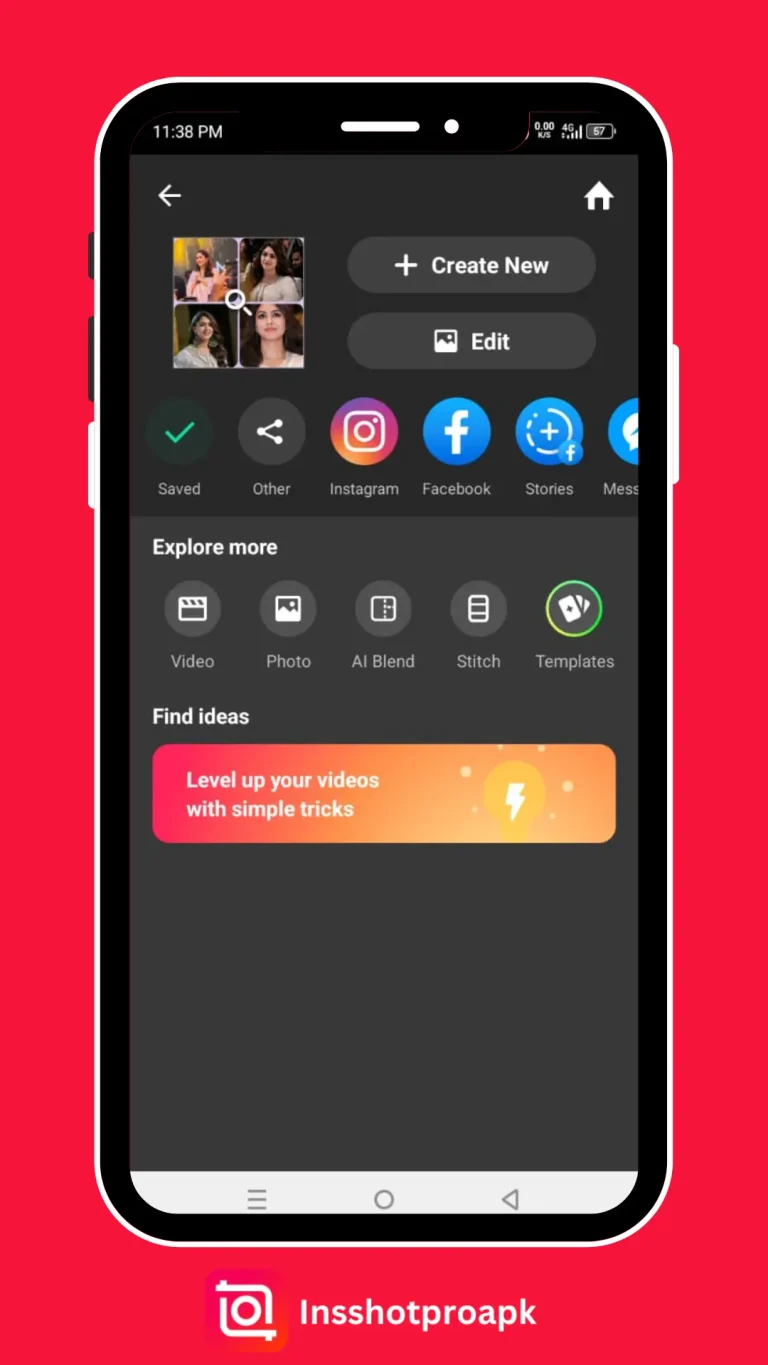 Direct sharing feature of inshot pro