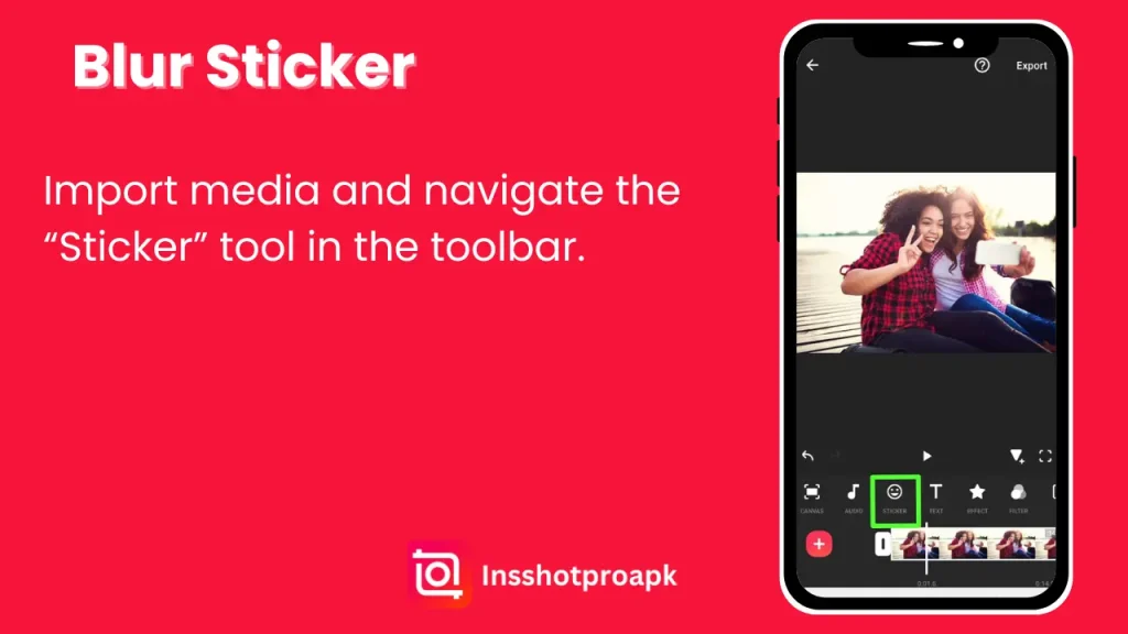 blur sticker feature of inshot
