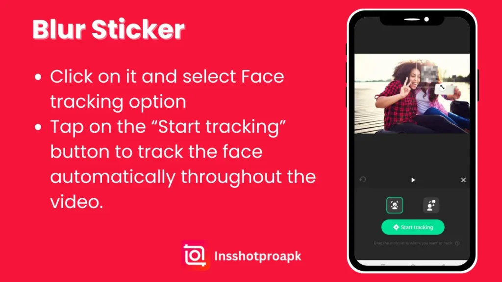 auto tracking to blur face in inshot pro