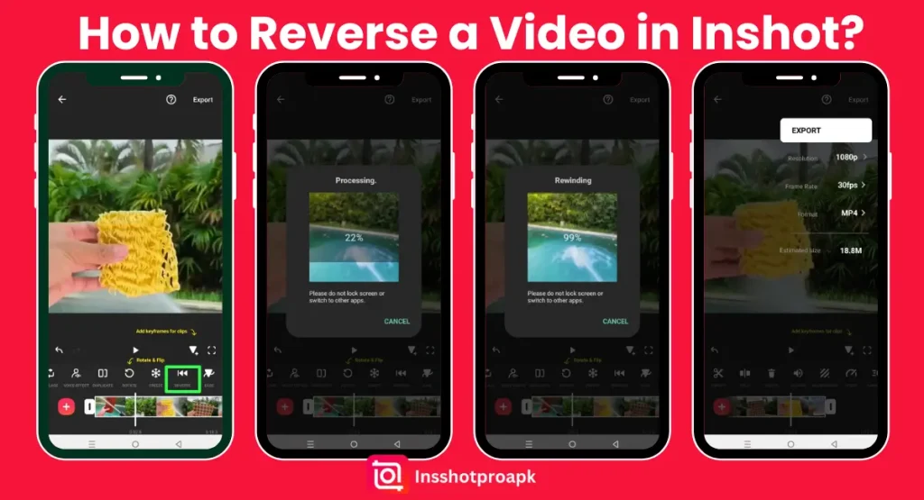 Reverse a Video in Inshot Pro APK