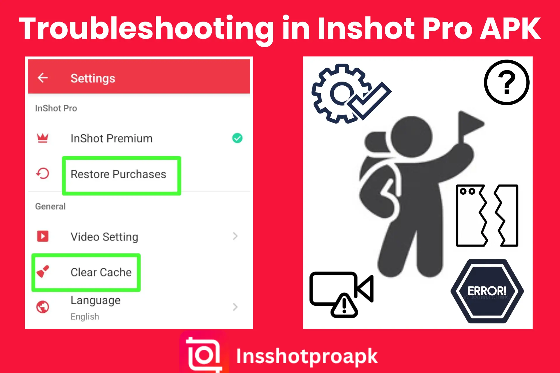Troubleshooting in Inshot Pro APK